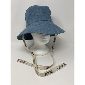 Loewe Paula Ibiza Denim Canvas Calfskin Fisherman Bucket hat 59 - 7 3/8 - 23in